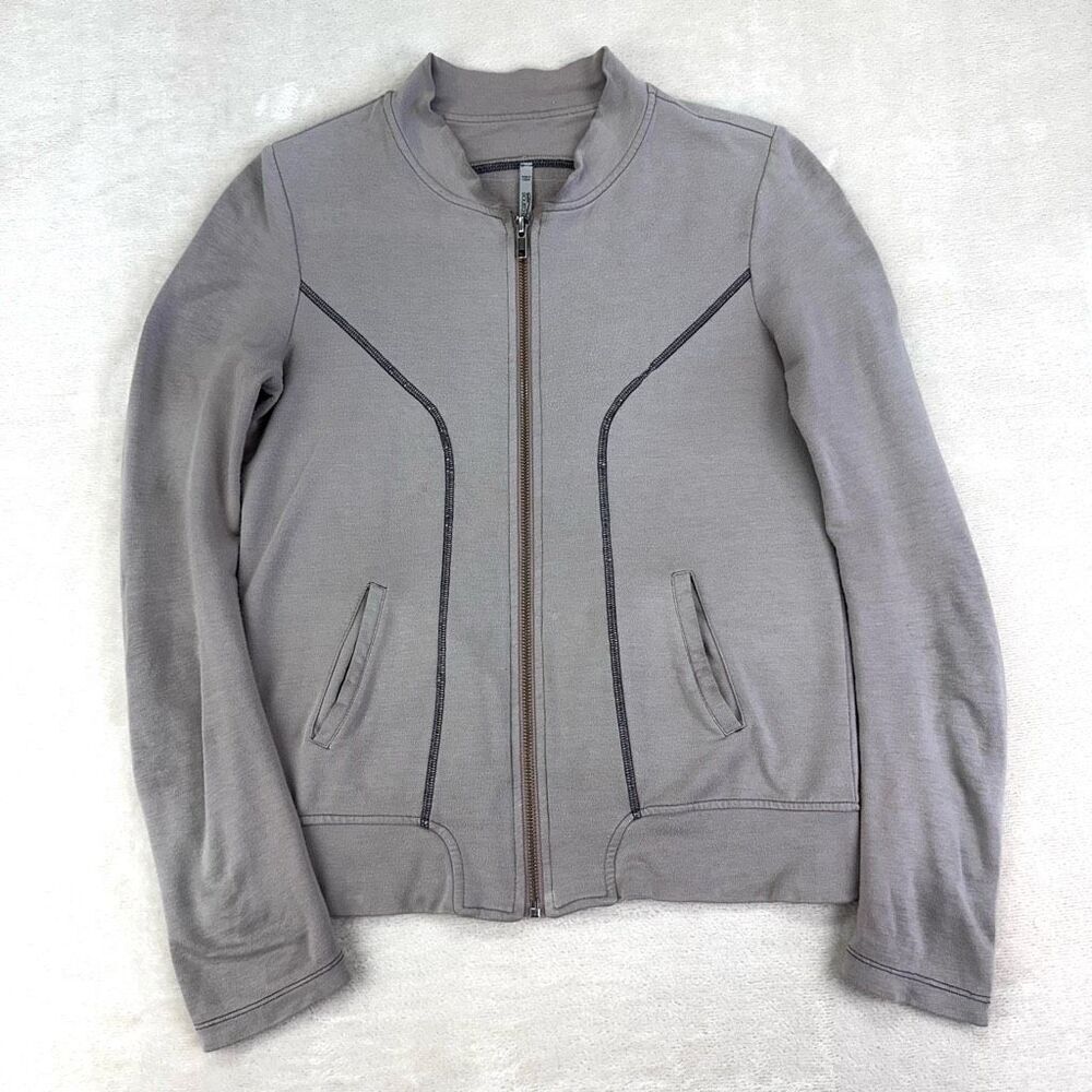 Blue Canoe Organic Jacket Womens Small Grey Full Zip Knit Track‎ Jacket USA